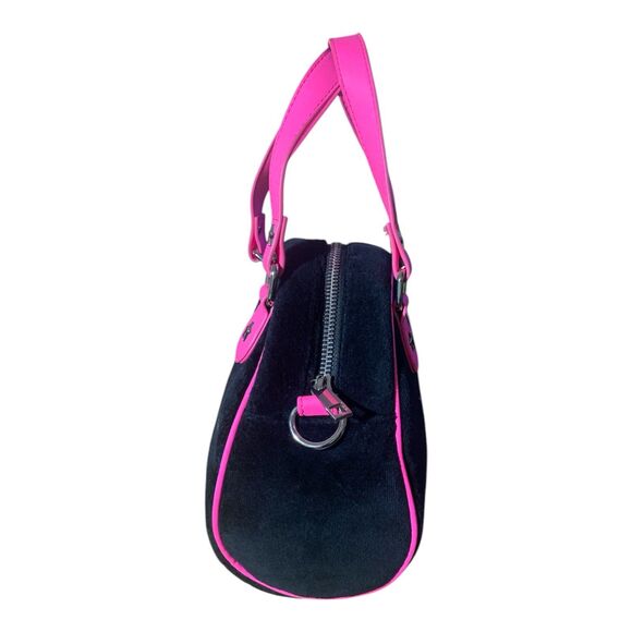 Dolls Kill x Bratz Mini Pink and Black Velour Bag - Picture 5 of 7
